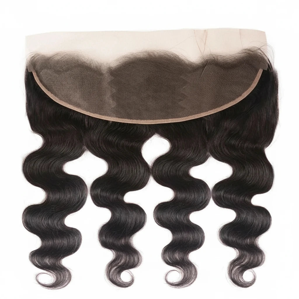 Brazilian Body Wave 3 Bundles w/ Lace Frontal Closure 13x4 Free Part 100% Human Hair Bundles with Frontal