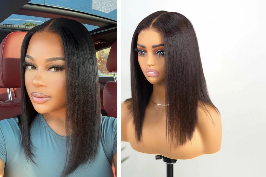 Yaki Straight Bob Wig with Lace Cap