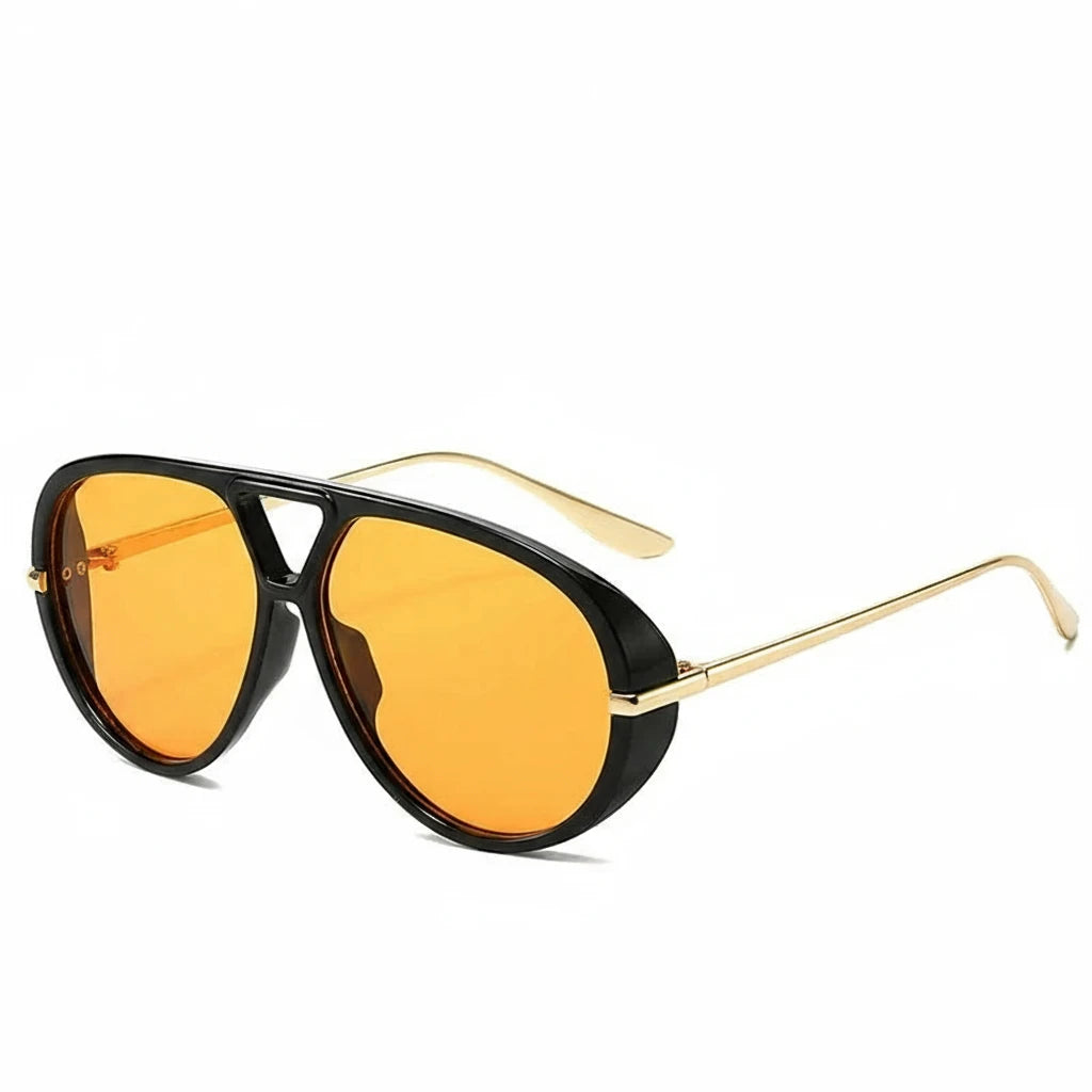 Oversized Oval Punk Pilot Vintage Metal Frame Sun glasses