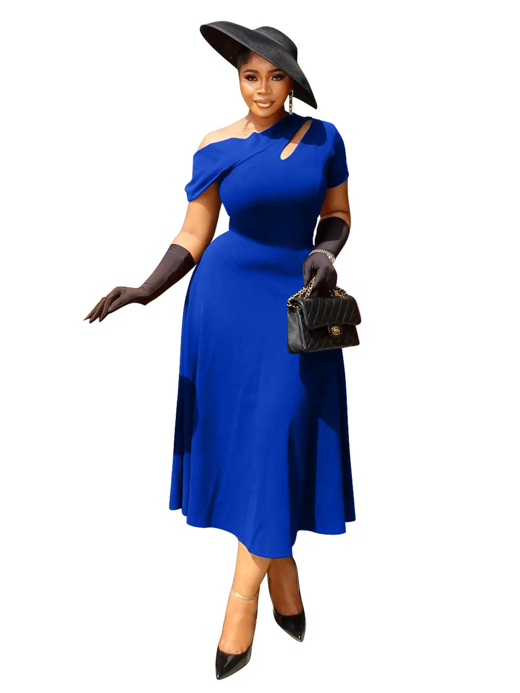 Women’s Off Shoulder Short Sleeve Midi Dress