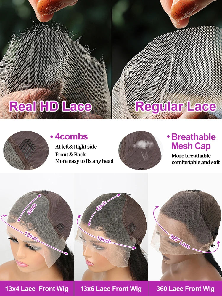 Brazilian Loose Deep Wave Curly Human Hair Full Lace Front Wig