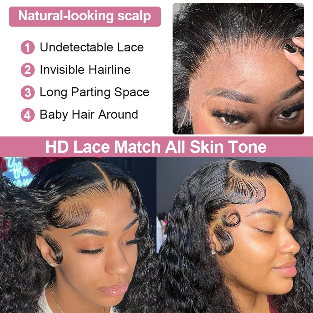 Short Deep Wave Bob Pre-plucked Curly Brazilian Remy Lace Front Human Hair Wig