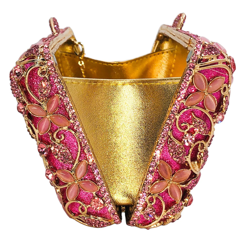 Women’s Crystal Flower Minaudière Clutch