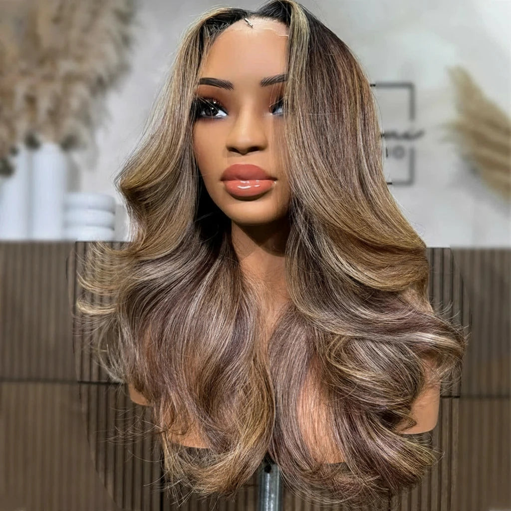 Pre Plucked  5X5 Human Hair Ready To Wear 7X5 180 Density Transparent Lace Frontal Body Wave Wig