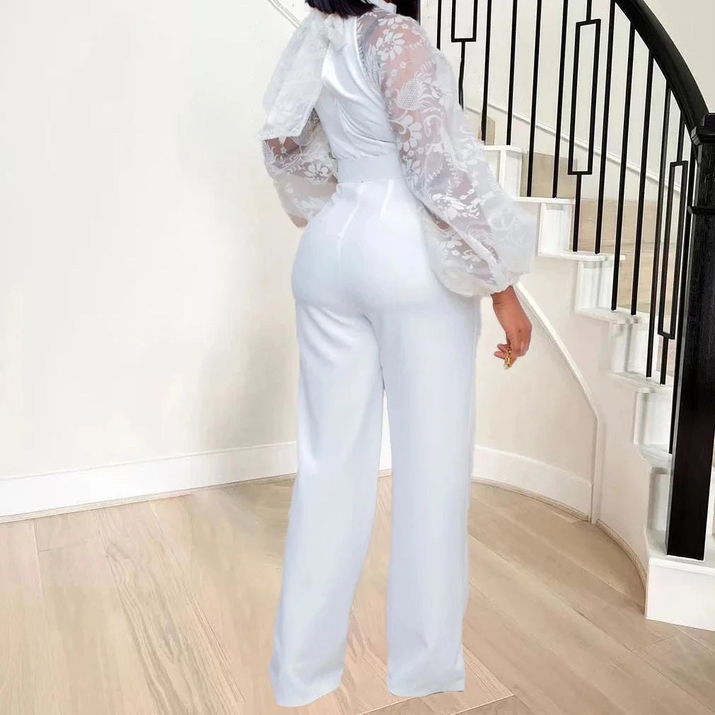 Women’s Long Mesh Sleeve One Piece Jumpsuit