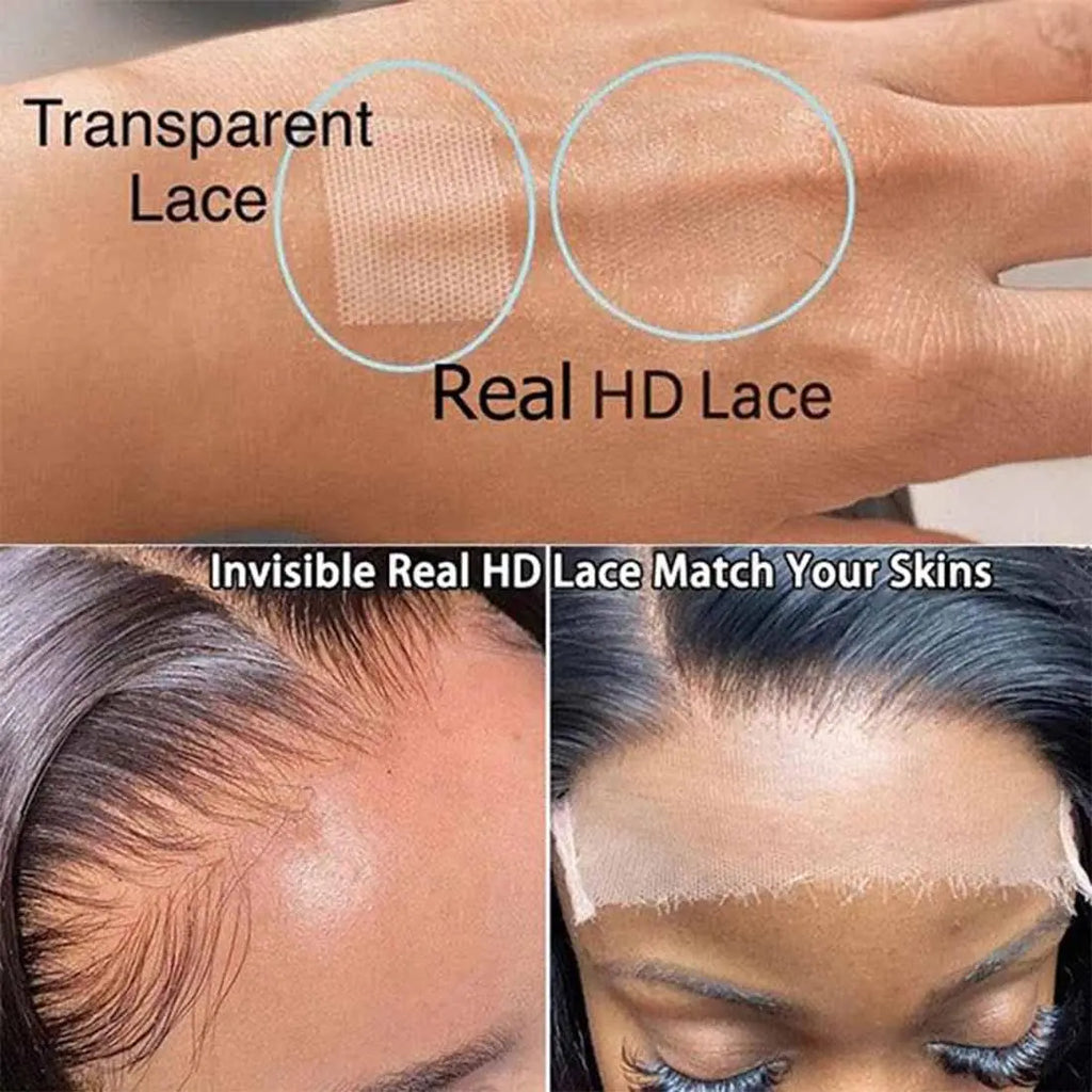 Double Drawn Glueless 13x6 HD Lace Frontal Pre-plucked Wear And Go Human Hair Wig