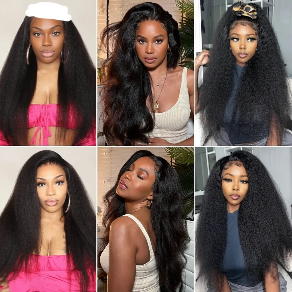 13x4 Lace Front Kinky Straight Human Hair Wig