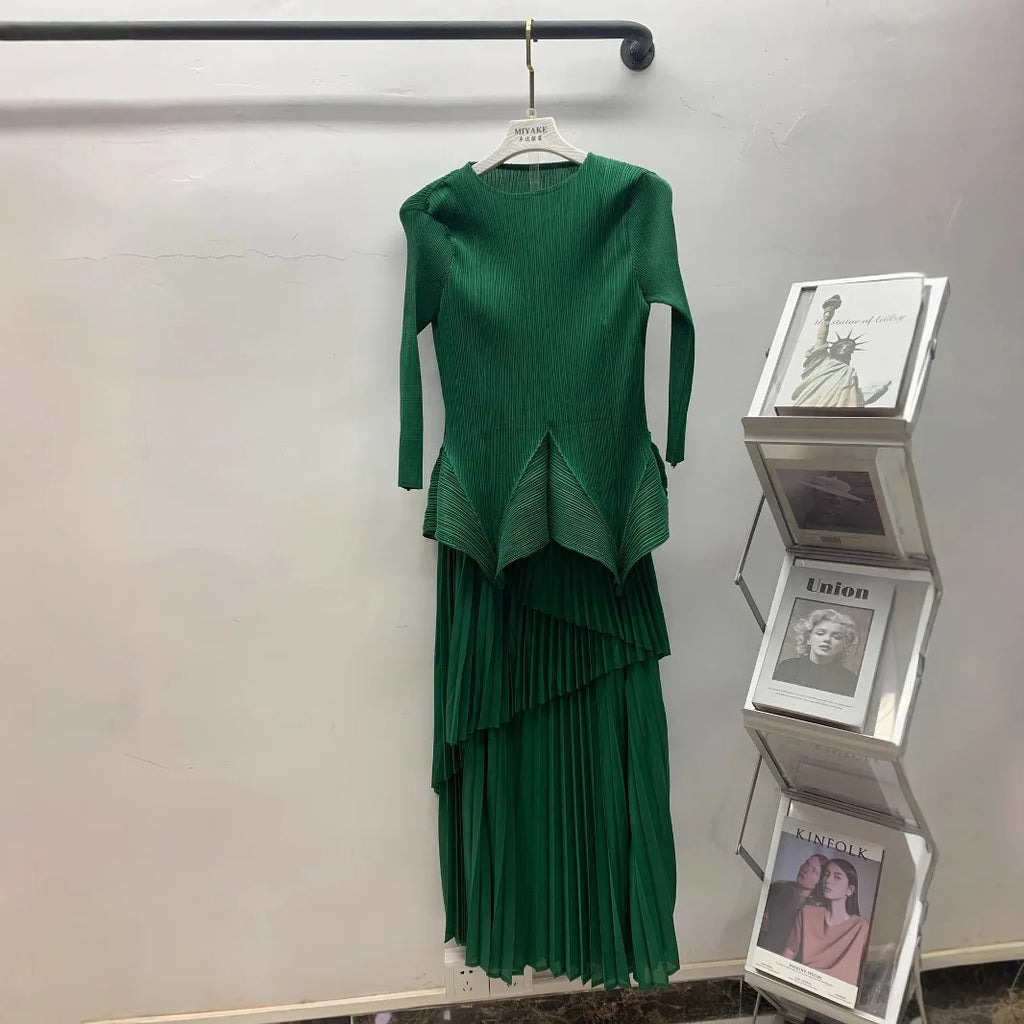 New Miyake Pleated Cross-border two-peice
