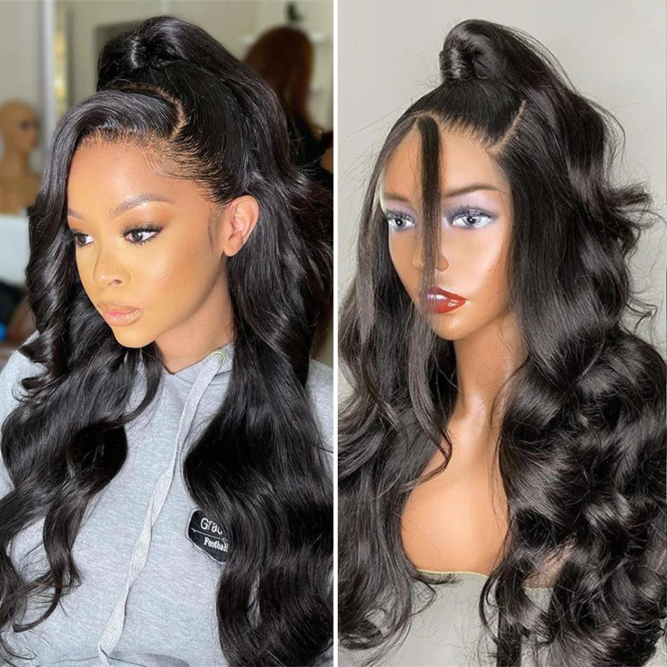 13x4 Lace Front Human Hair Pre Plucked Lace Frontal Brazilian Body Wave Wig 180% Density
