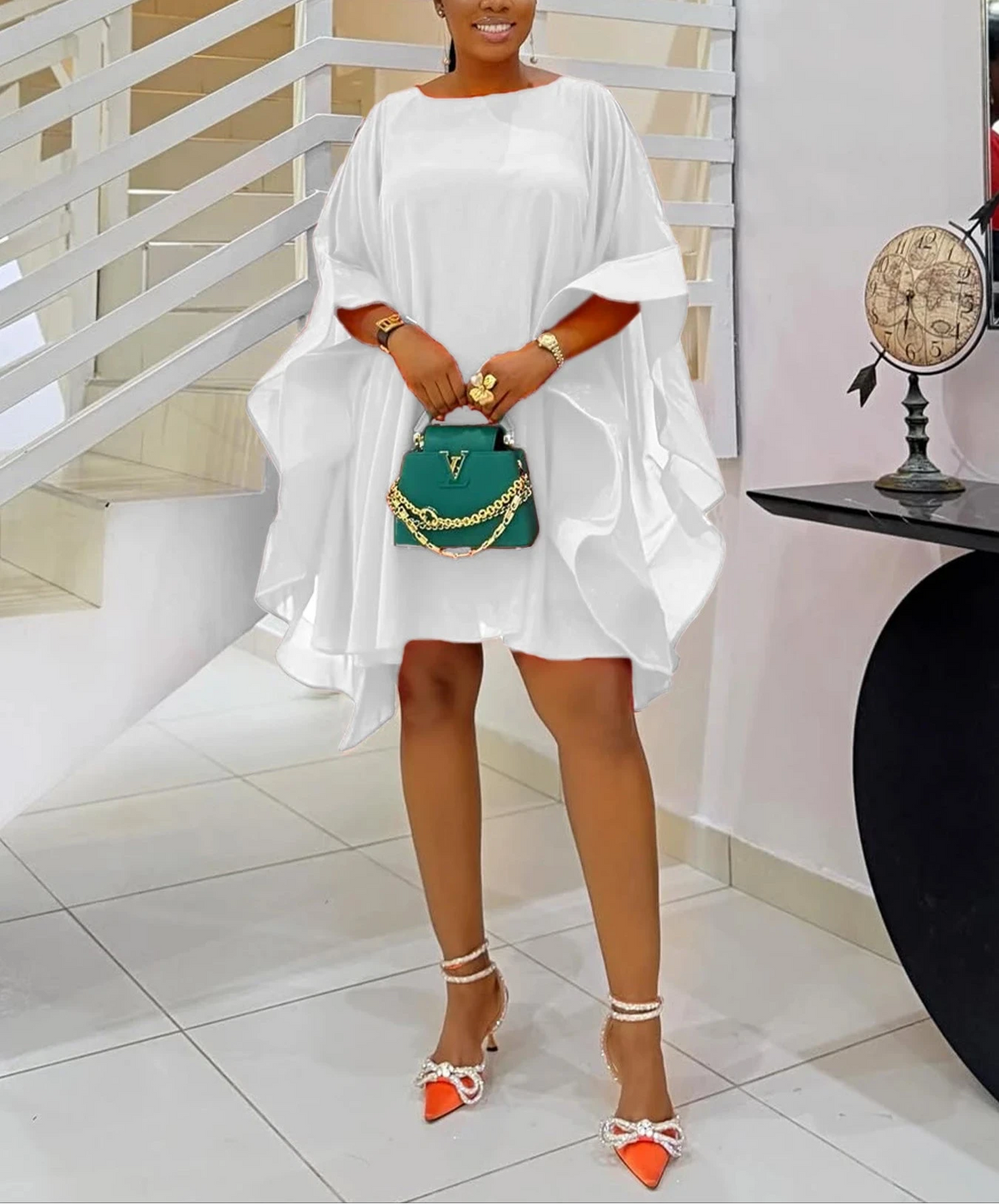 Women’s Cloak Sleeve Chiffon Dress