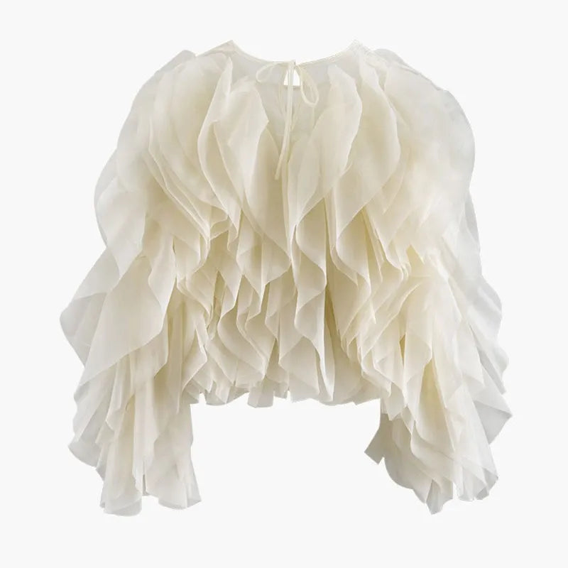 Women’s Ruffles O Neck Blouse