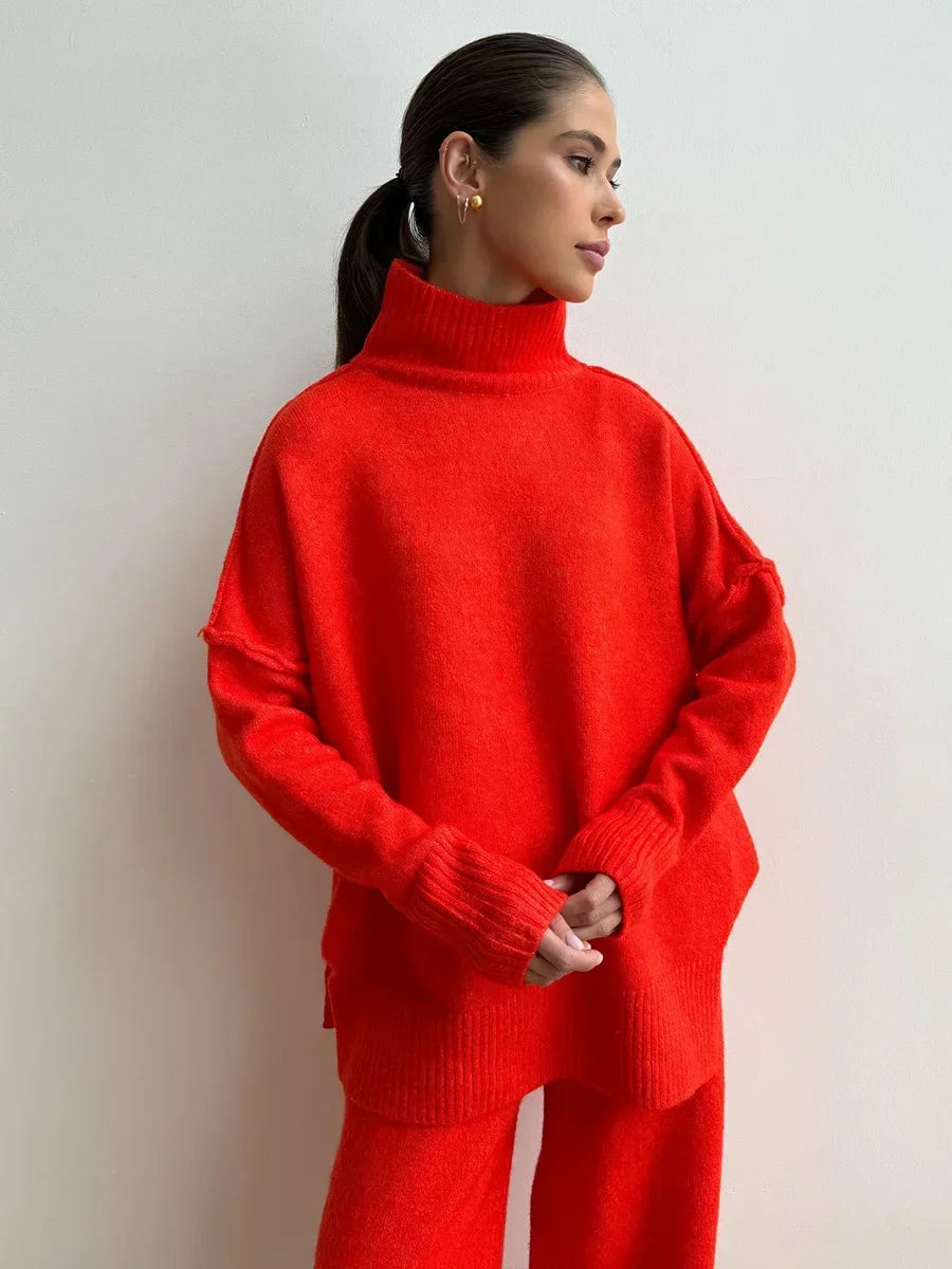 Women's Turtleneck Sweater Pants Set