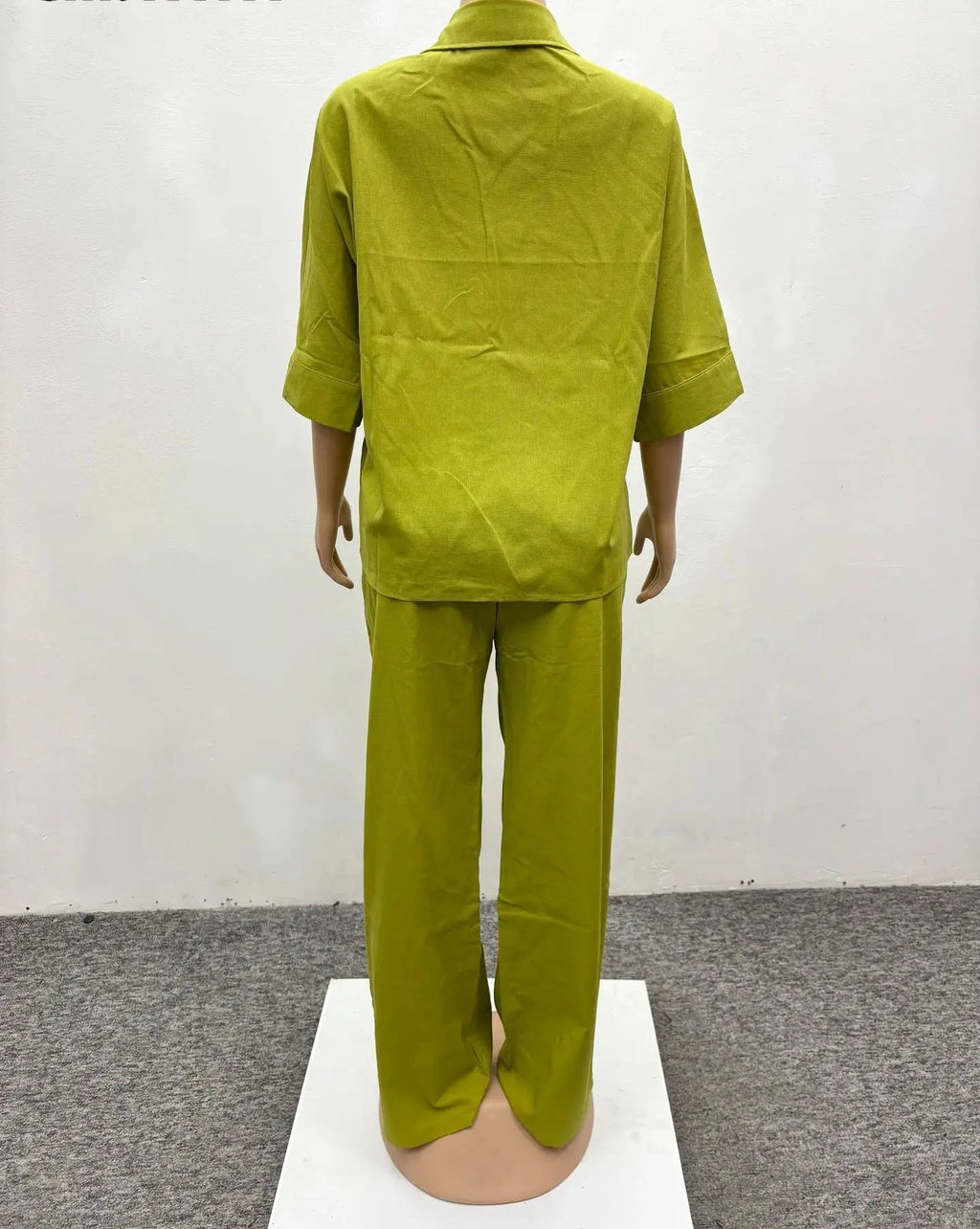 Women's Three Quarter Sleeve Blouse and Flare Pants Set