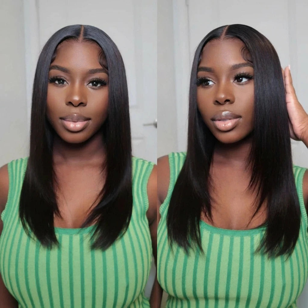 Real Scalp 13x4 HD Lace Frontal Layered Straight Human Hair Wig