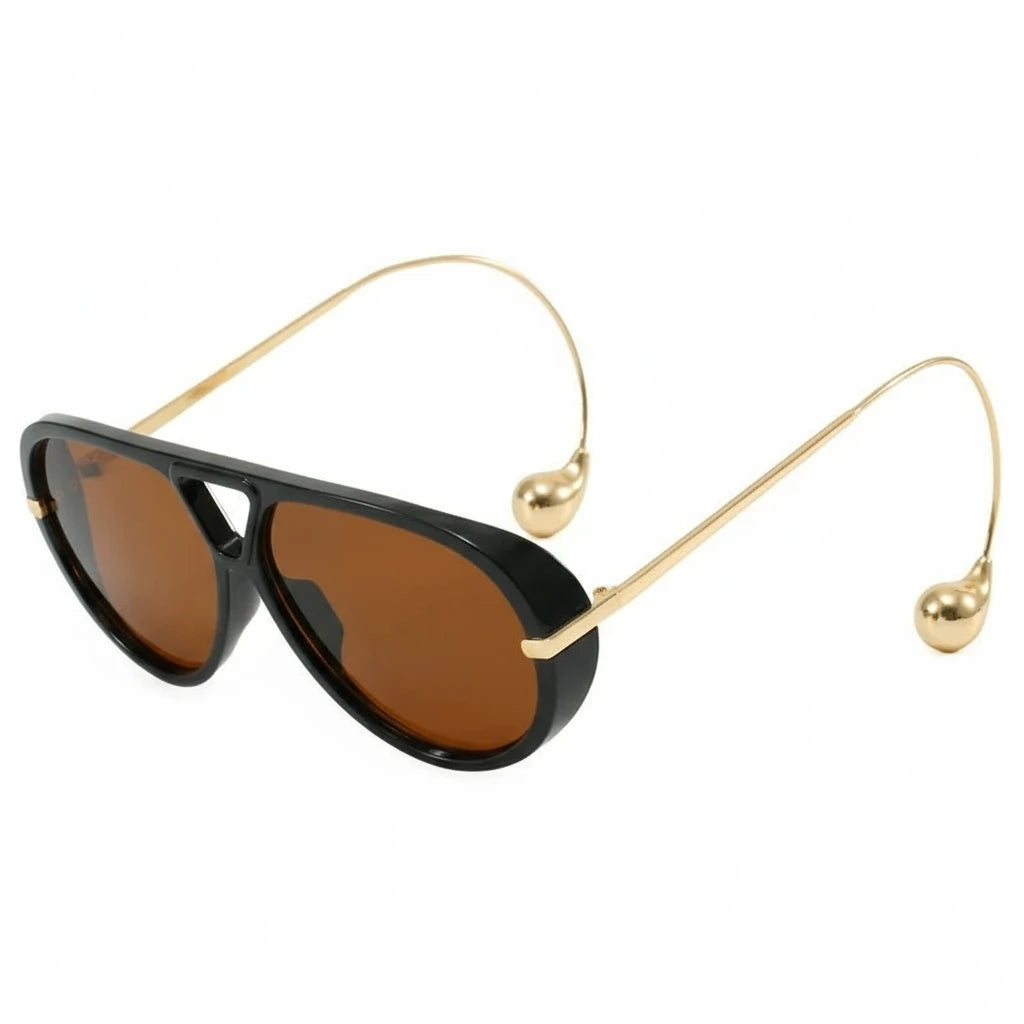 Oversized Oval Punk Pilot Vintage Metal Frame Sun glasses