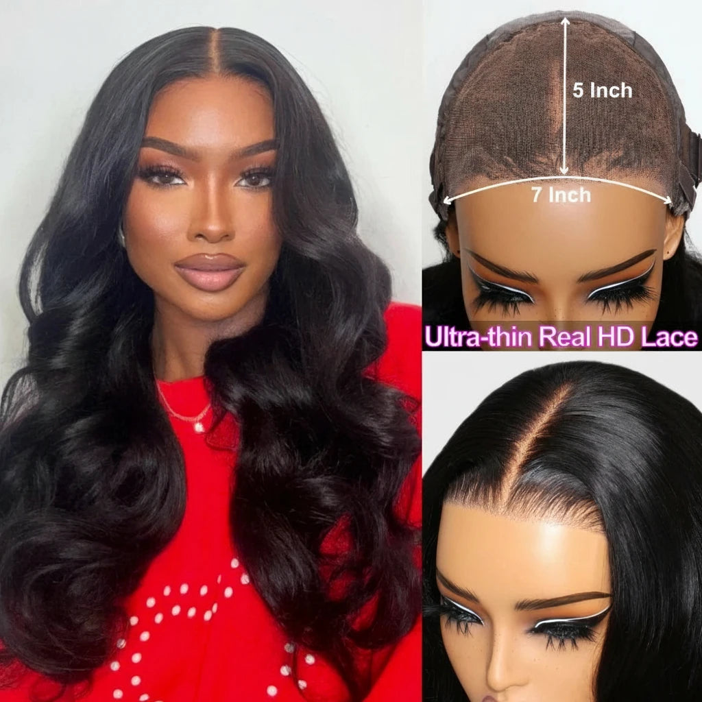 Body Wave HD Lace Thin Real Human Hair Ready To Wear Wig