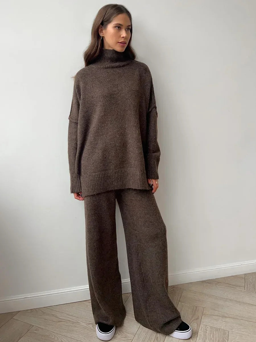 Women's Turtleneck Sweater Pants Set