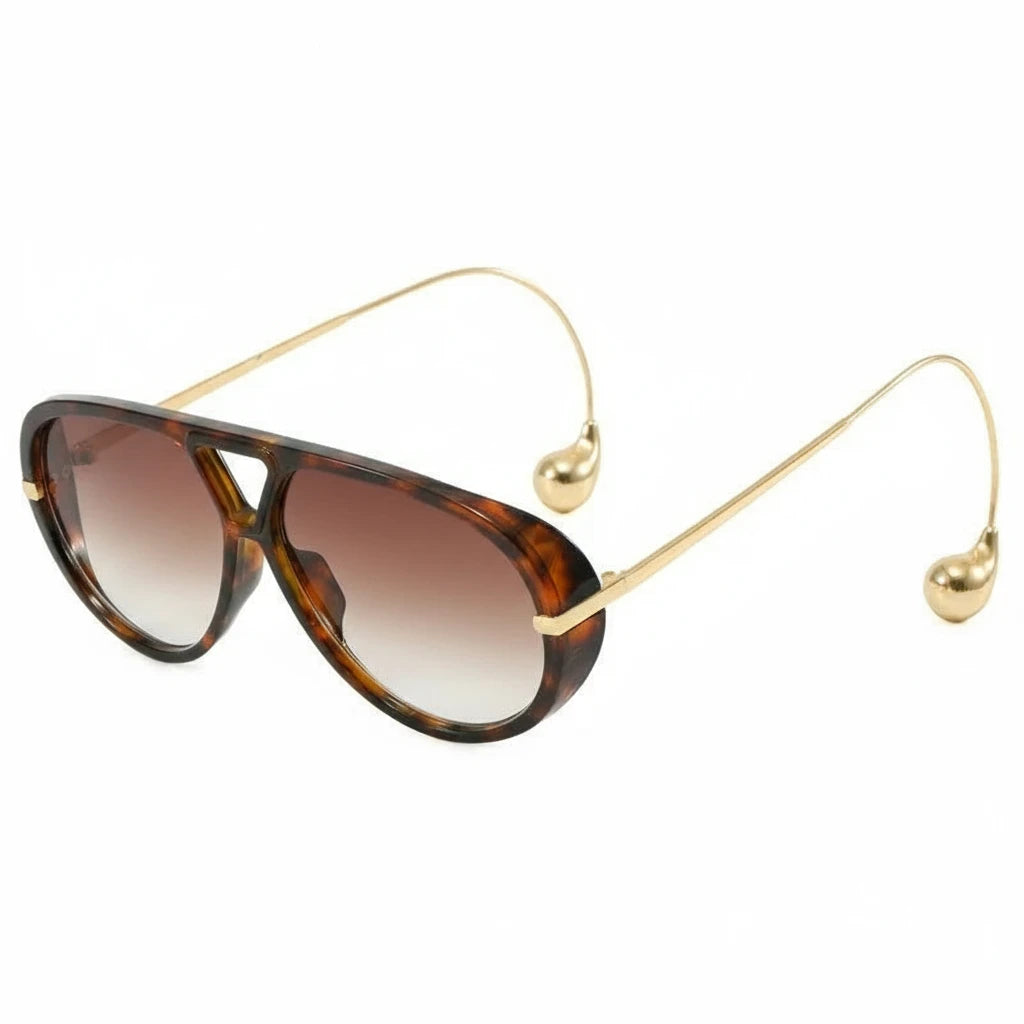 Oversized Oval Punk Pilot Vintage Metal Frame Sun glasses