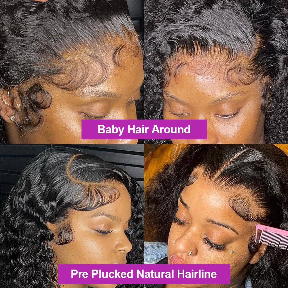 Short Bob Wig Human Hair HD Lace Frontal Deep Wave