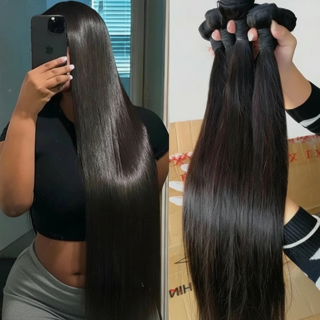 Double Drawn Straight Human Hair Bundle