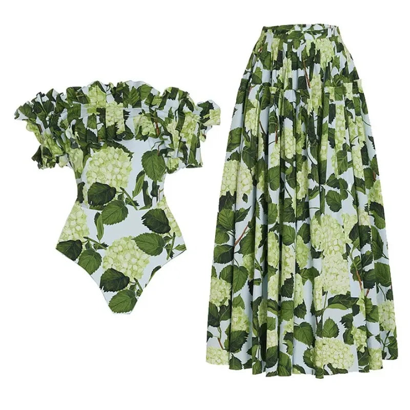 Women’s Flower Butterfly Bikini Set with Maxi Skirt *Sold Seperately  in 1 pc, 2pcs or 3pcs set*