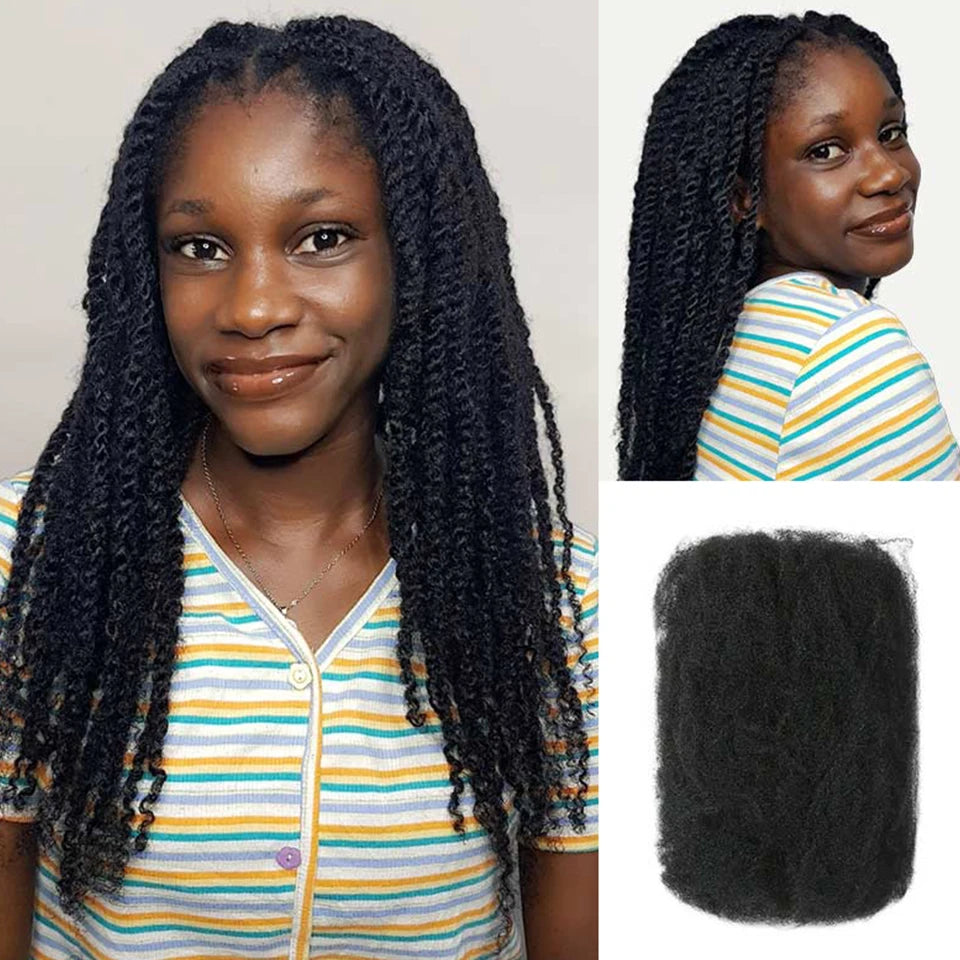 Afro Kinky Bulk Human Peruvian Hair Extensions