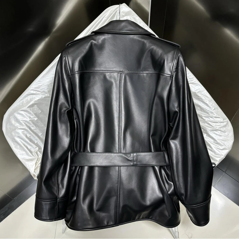Women's Leather Jacket with Fringes