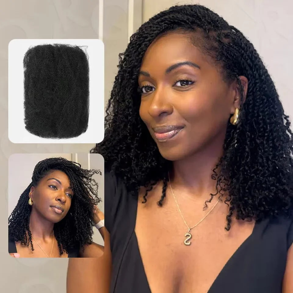 Afro Kinky Bulk Human Peruvian Hair Extensions