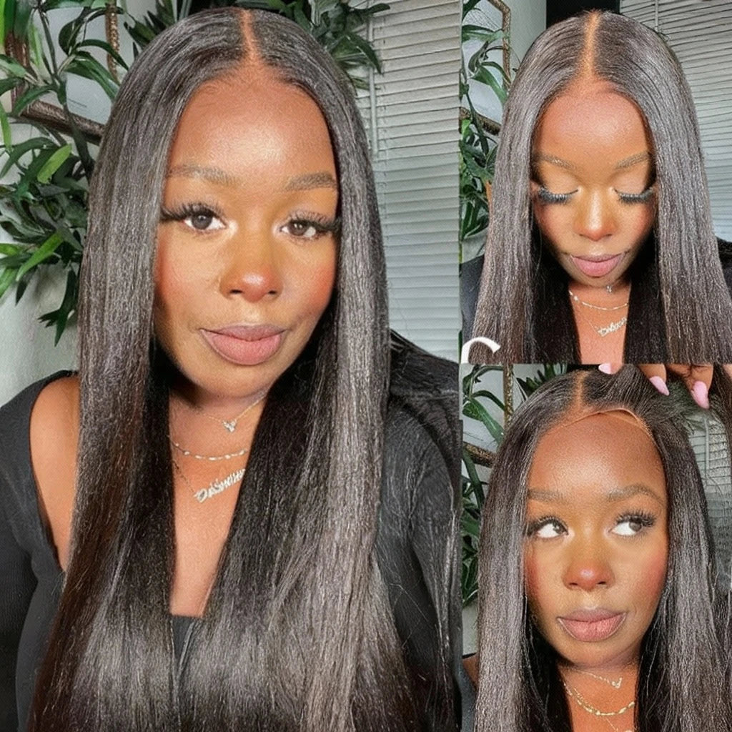 Yaki Straight Lace Front Human Hair Wig