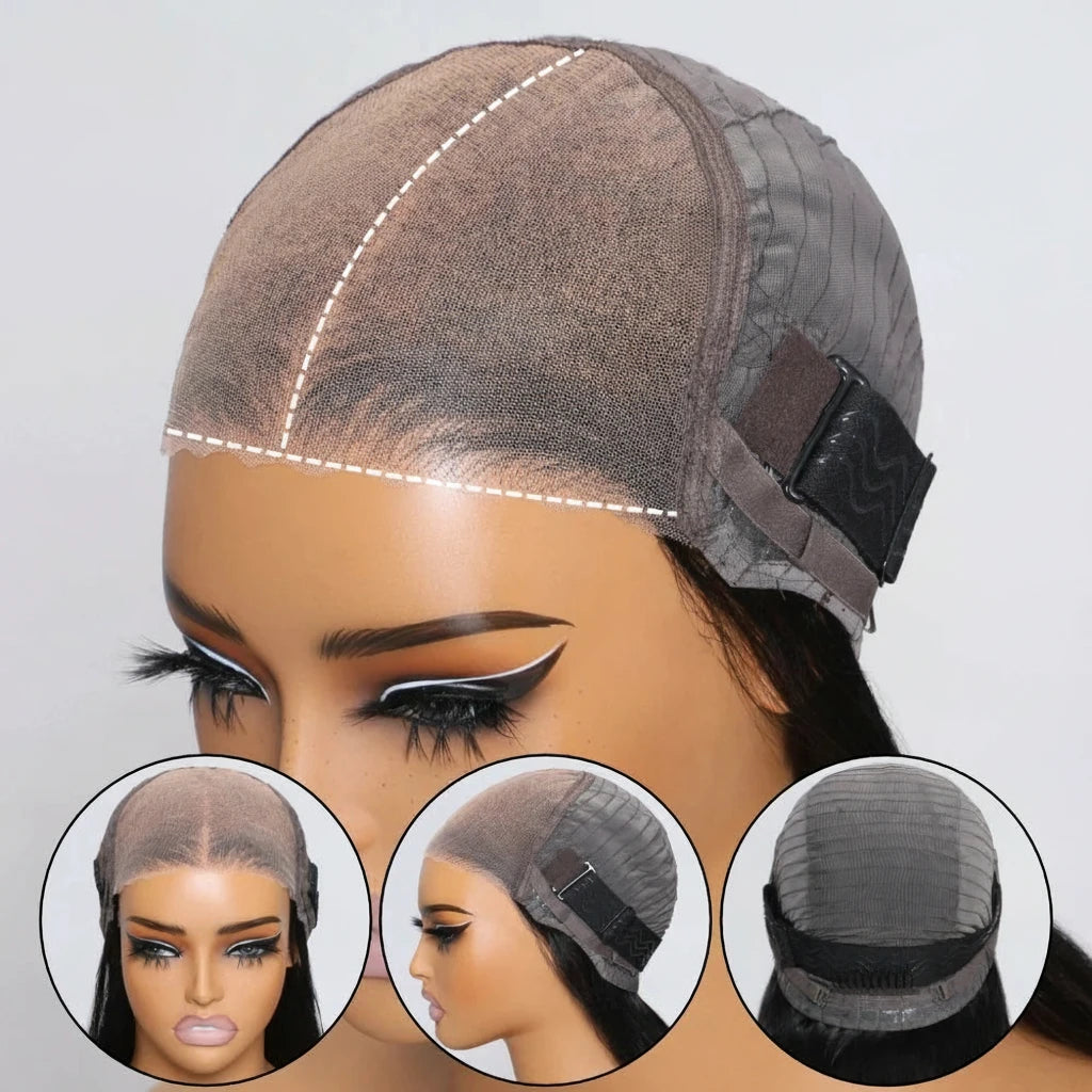7x5 Water Wave Bob Honey Blonde Highlight Lace Closure Human Hair Wig Ready To Wear