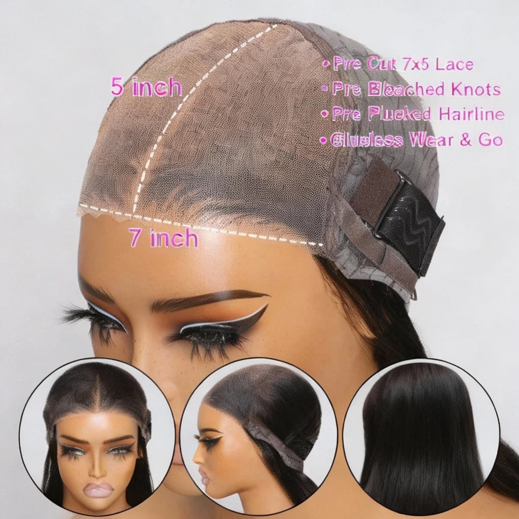 Bye-Bye Knots Reddish Brown Curly 7x5  Lace Front Human Hair Wig