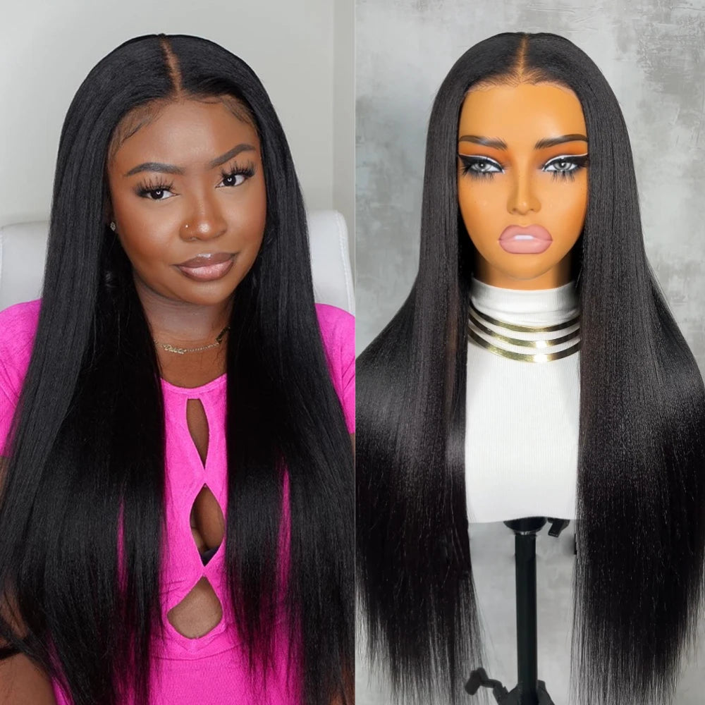 Yaki Straight Lace Front Human Hair Wig