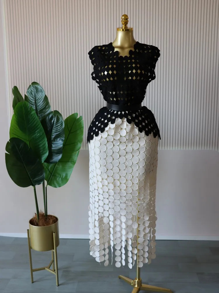 Women’s Cutout O-neck Top and Bodycon Maxi Long Skirt Set