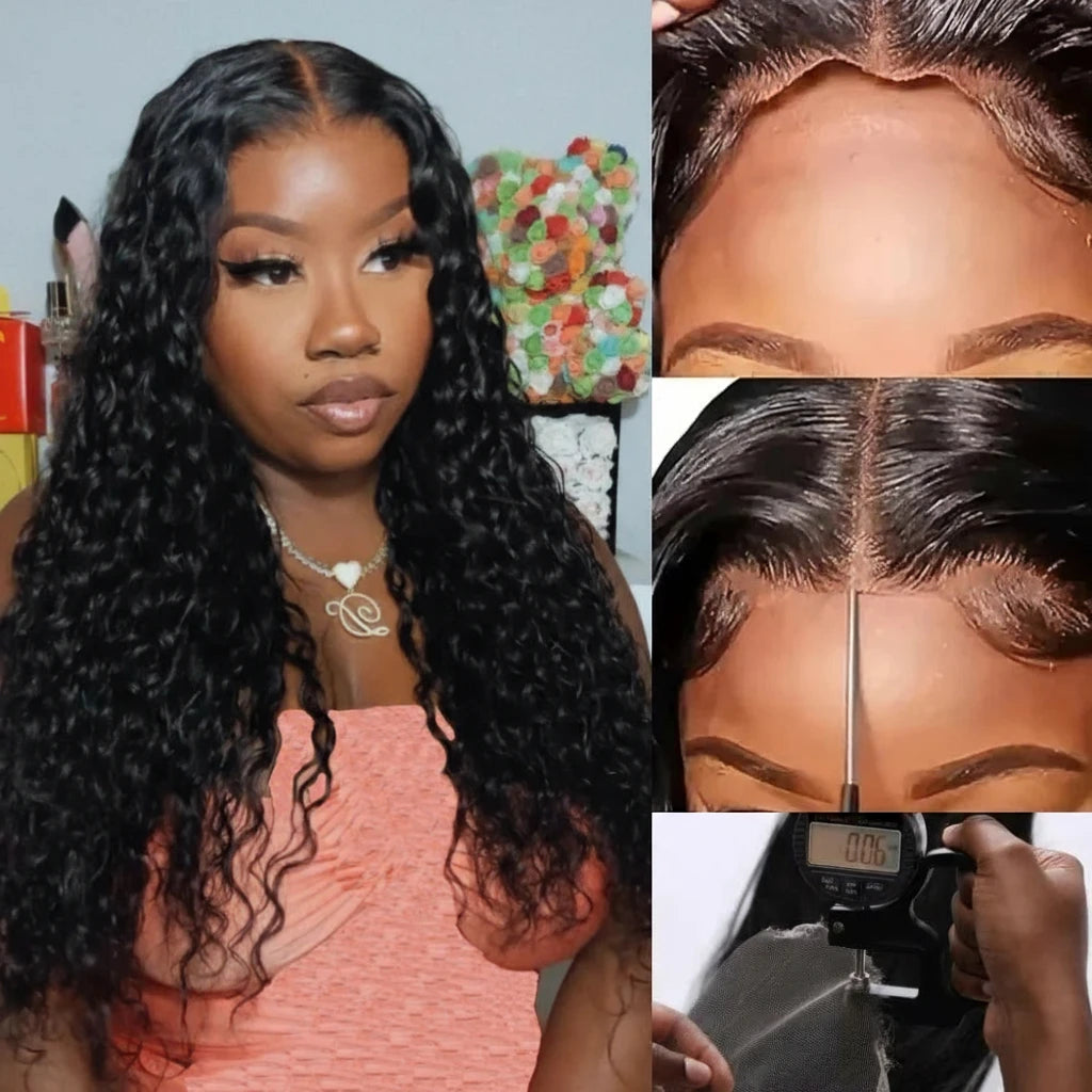 5x5 HD Lace Closure Wig Water Wave Glueless Human Hair Ready To Wear Wig