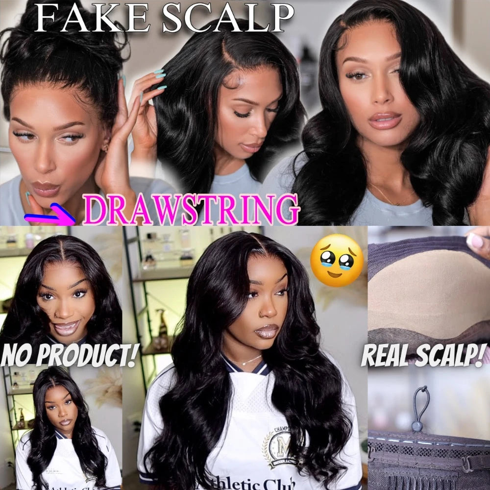 Real Scalp 13x4 Frontal HD Lace Human Hair Body Wave Wig