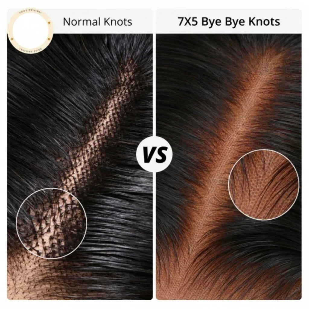 Bye-Bye Knots Reddish Brown Curly 7x5  Lace Front Human Hair Wig