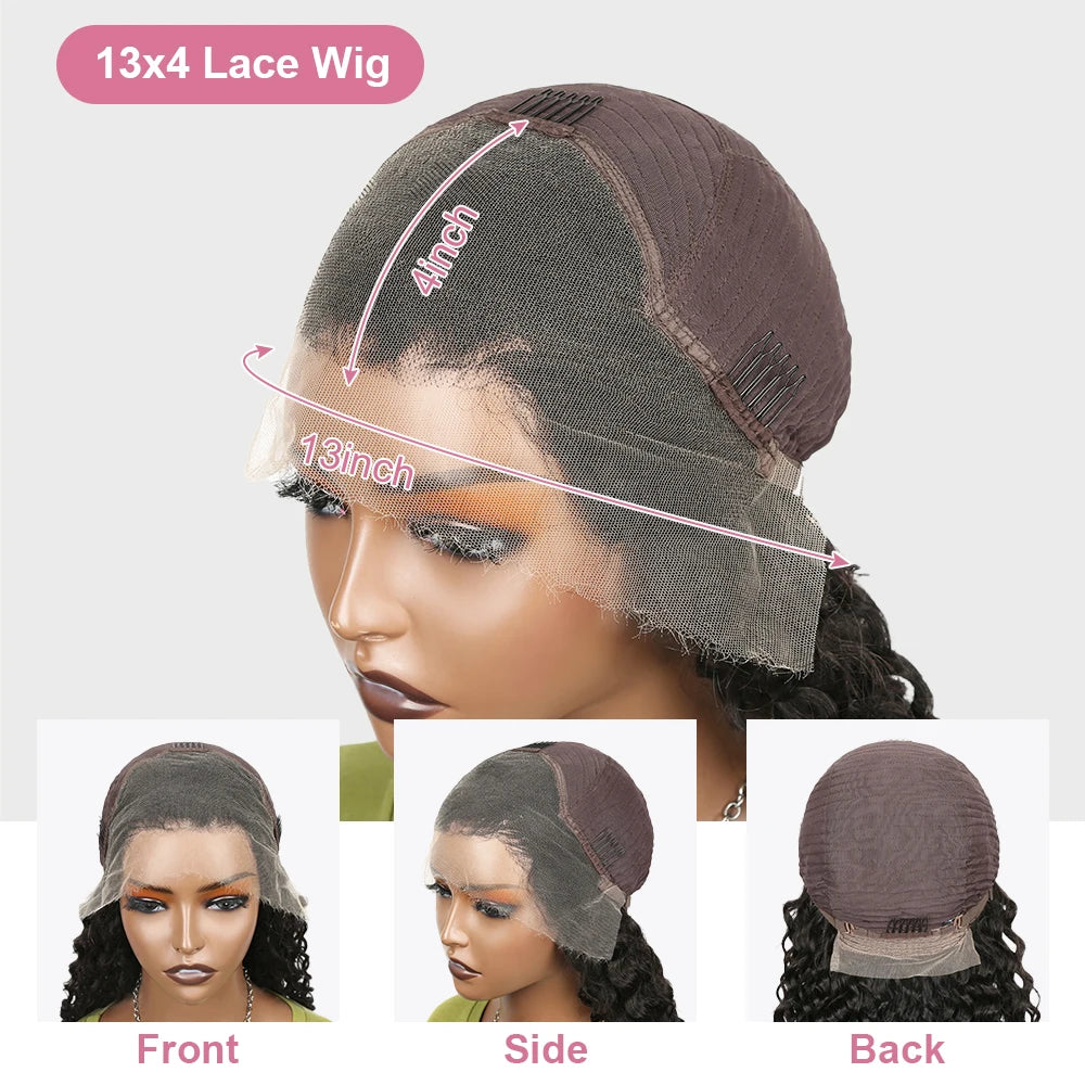 Short Deep Wave Bob Pre-plucked Curly Brazilian Remy Lace Front Human Hair Wig