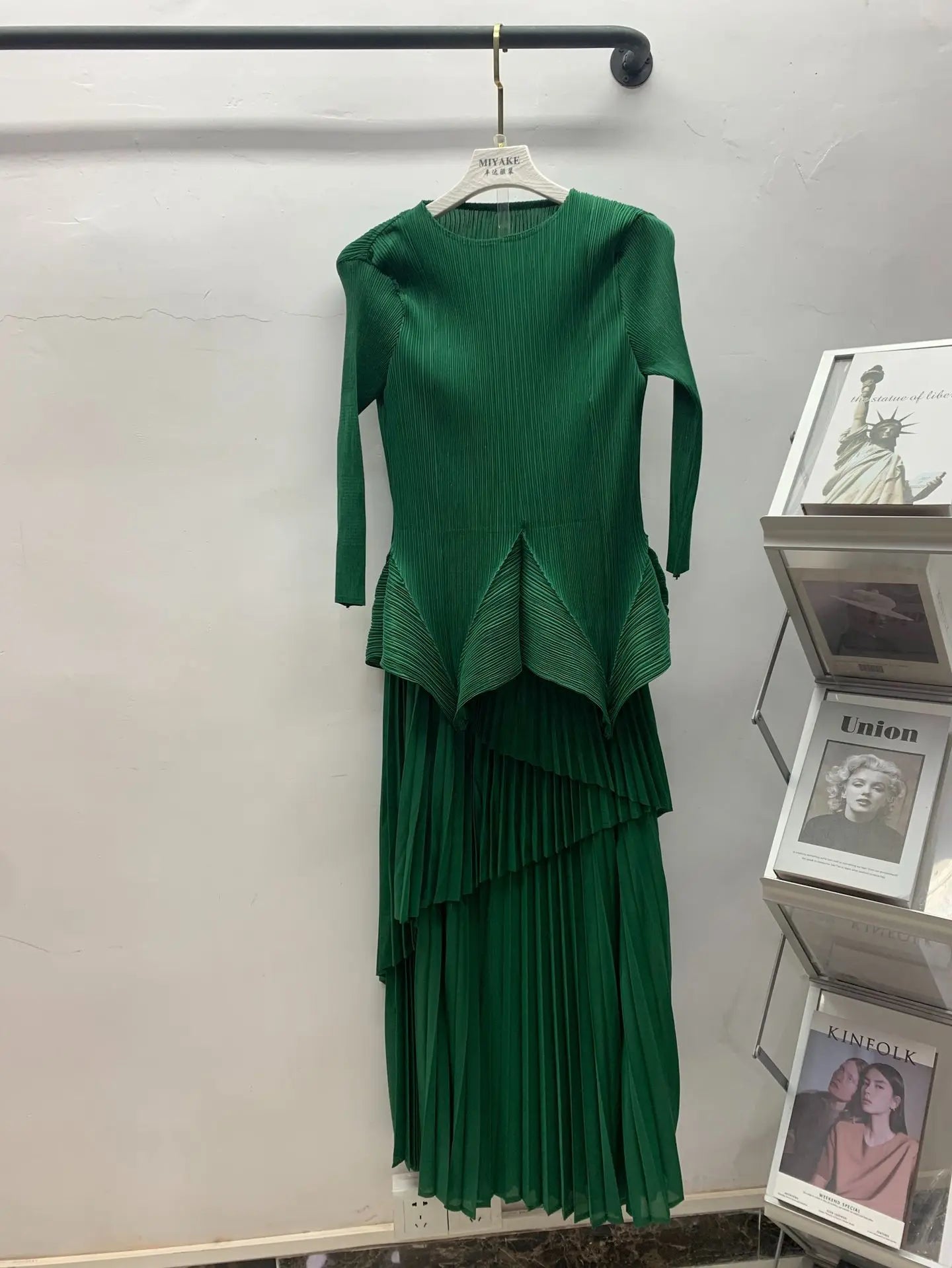 New Miyake Pleated Cross-border two-peice