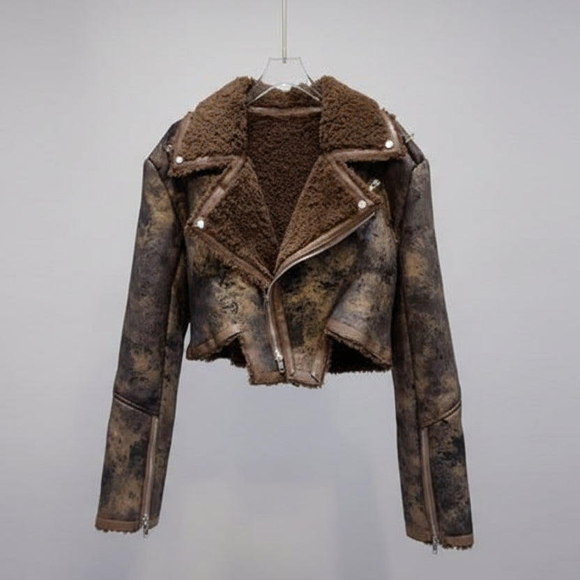 Winter Faux Fur Pu Leather Jacket