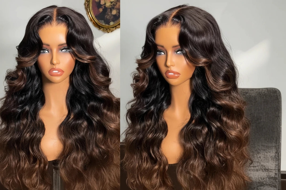 Chestnut Brown Ombre Loose Wave Wig