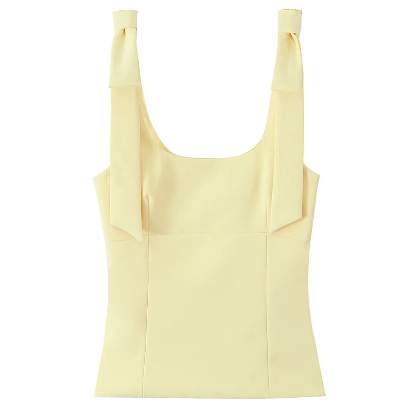 Butterfly Bow Off Shoulder Sleeveless Backless Tank Top