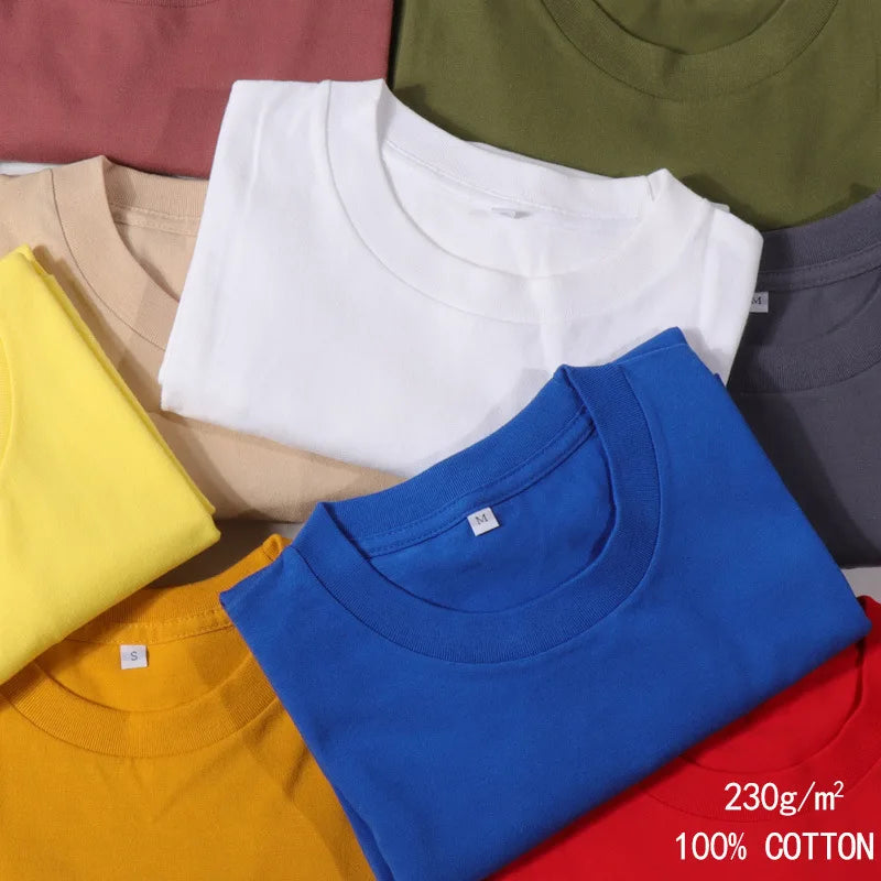 100% Cotton Bottoming Basic Solid Short Sleeve T-shirt