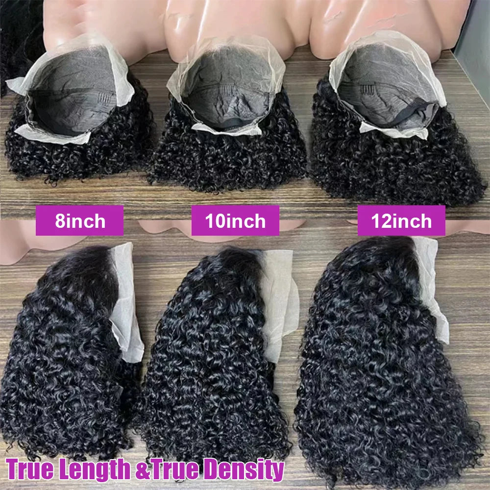 Short Bob Wig Human Hair HD Lace Frontal Deep Wave