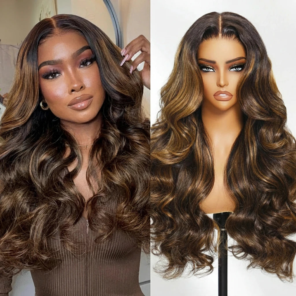 Brown Body Wave Drawstring Wig