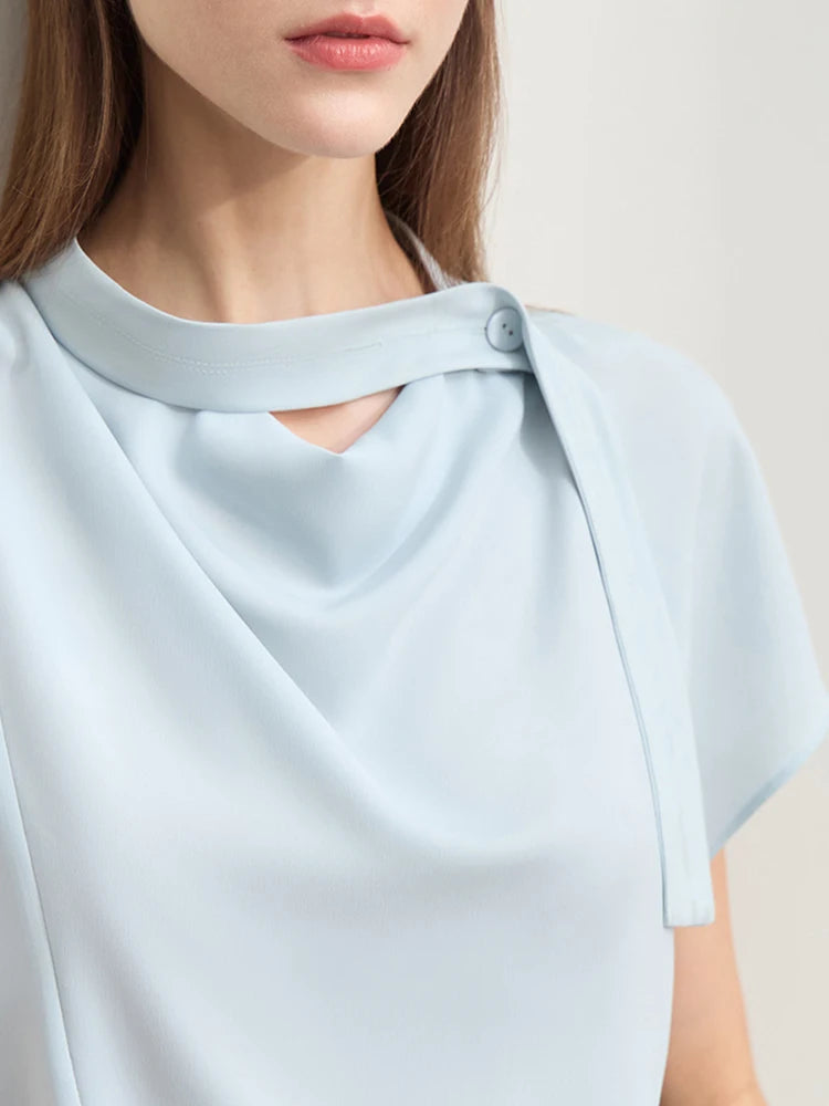 Women’s Loose Chiffon Blouse with Tie Neck