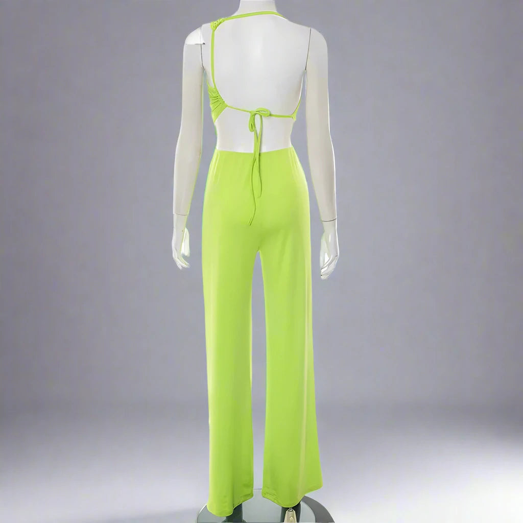 Women’s Backless Straight Sleeveless Jumpsuits