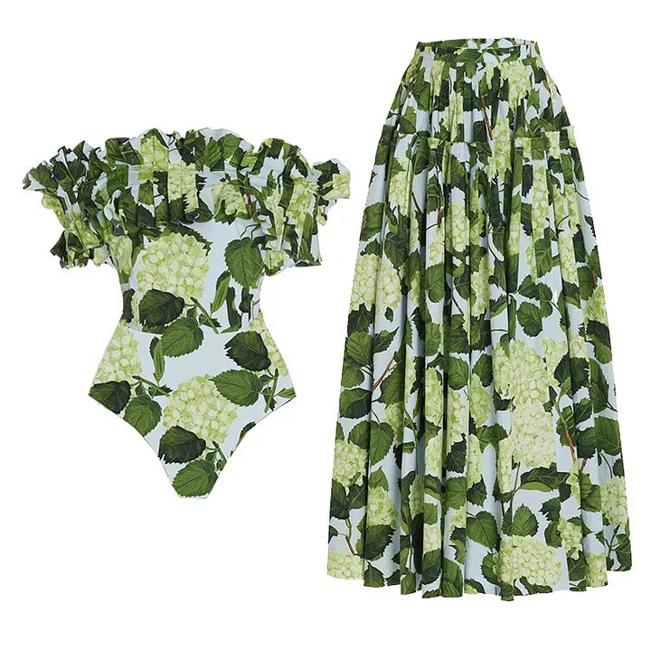 Women’s Flower Butterfly Bikini Set with Maxi Skirt *Sold Seperately  in 1 pc, 2pcs or 3pcs set*