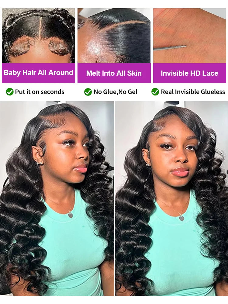 Brazilian Loose Deep Wave Curly Human Hair Full Lace Front Wig