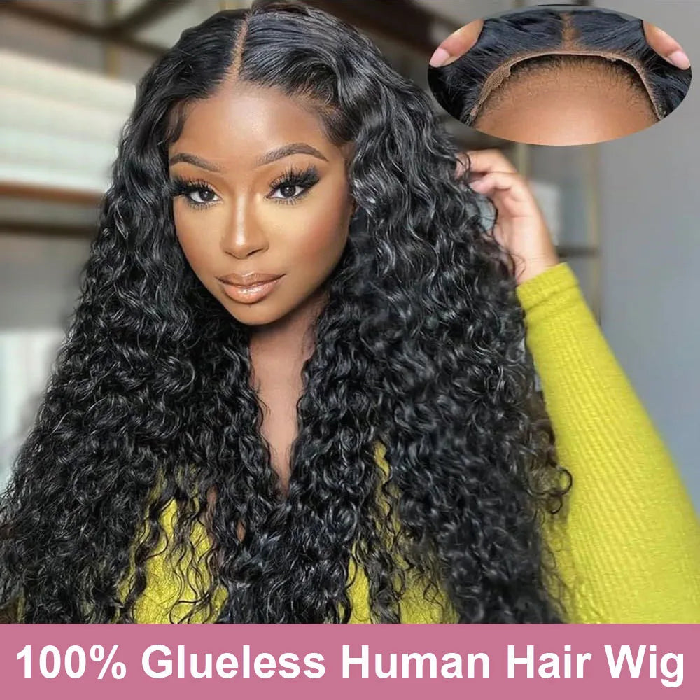 Human Hair Ready To Wear Deep Wave Remy Brazilian Lace Front Wig
