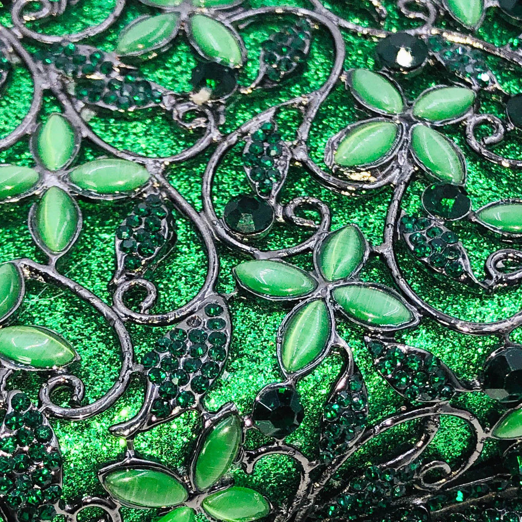 Women’s Hard Crystal Flower Minaudière  Rhinestone Clutch